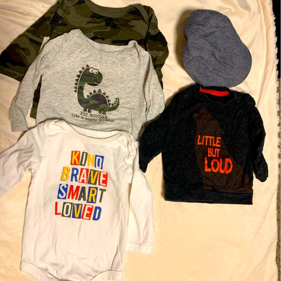 3 long sleeved sleepers , long sleeve shirt and hat - Picture 1 of 1